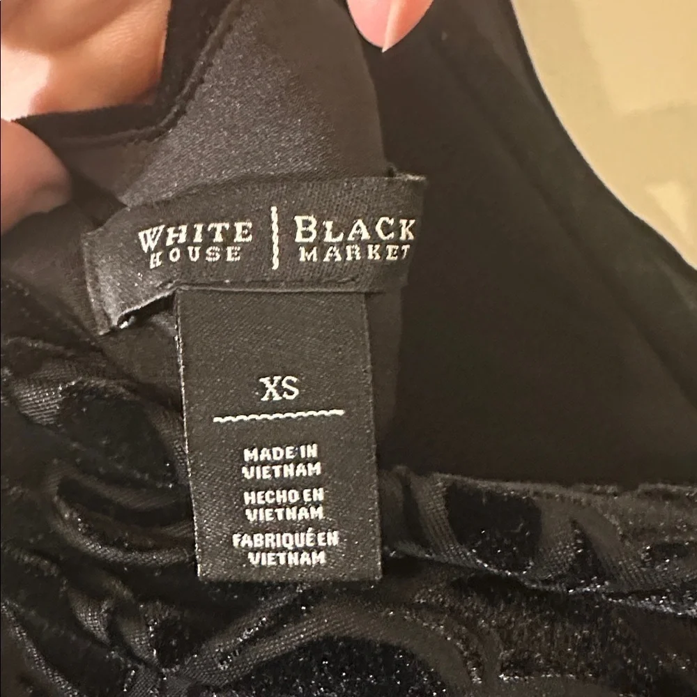 White House Black Market velvet Black Mini Dress